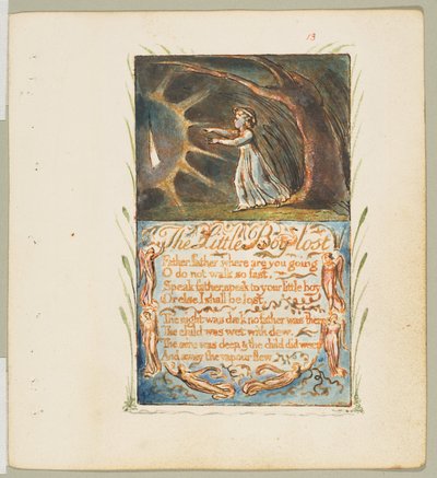 Lieder der Unschuld und Erfahrung: Kleiner verlorener Junge, ca. 1825 von William Blake