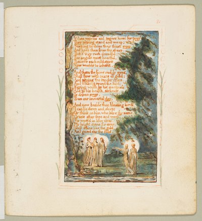 Lieder der Unschuld und der Erfahrung: Nacht zweite Platte: Wenn Wölfe und Tiger wie..., ca. 1825 von William Blake