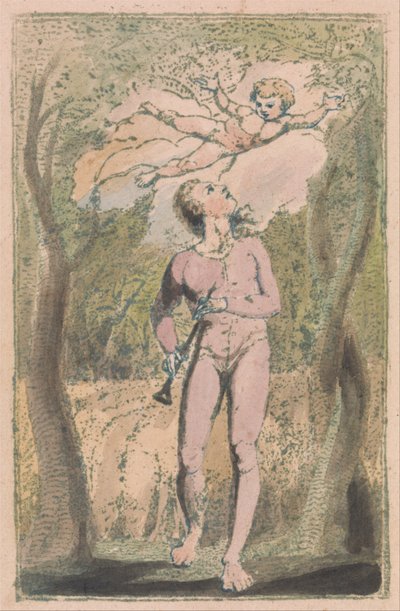 Lieder der Unschuld und der Erfahrung, Tafel 1, Unschuld Frontispiz von William Blake