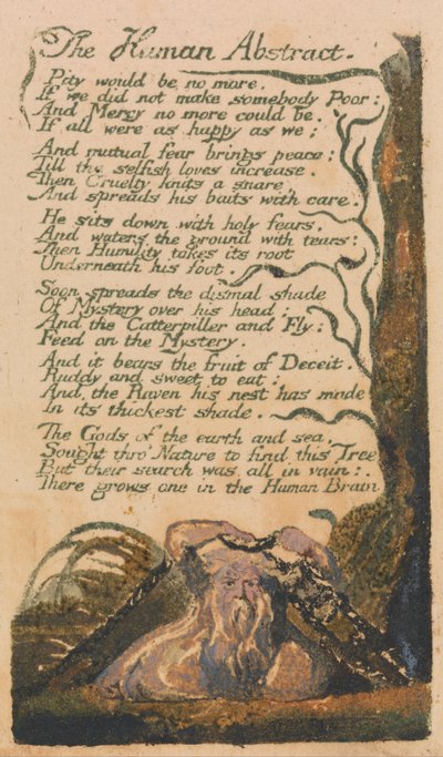 Lieder der Unschuld und Erfahrung, Tafel 46, Der menschliche Abstrakt (Bentley 47) von William Blake