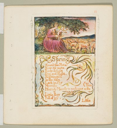 Lieder der Unschuld und der Erfahrung: Frühling, ca. 1825 von William Blake