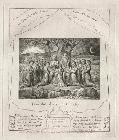 Das Buch Hiob: Pl. 1, So tat Hiob beständig von William Blake