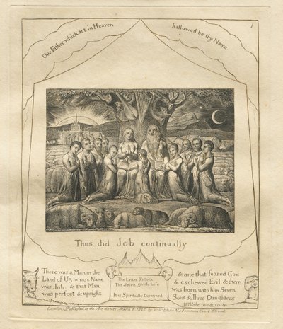 Das Buch Hiob: Pl. 1, So tat Hiob immer von William Blake