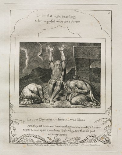 Das Buch Hiob: Pl. 8, Der Tag soll vergehen, an dem ich geboren wurde von William Blake
