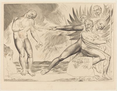 Der Kreis der korrupten Beamten; Die Teufel, die Ciampolo quälen von William Blake