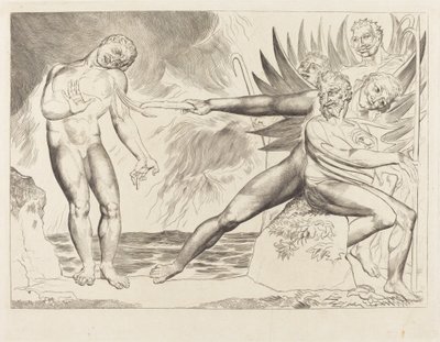 Der Kreis der korrupten Beamten; Die Teufel, die Ciampolo quälen von William Blake