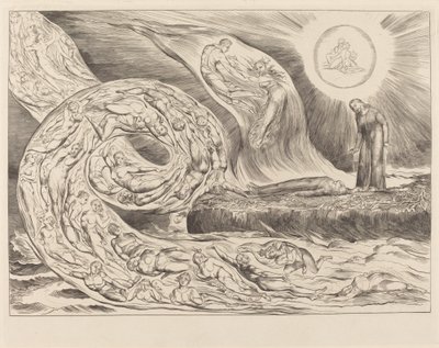 Der Kreis der Wollüstigen; Paolo und Francesca von William Blake