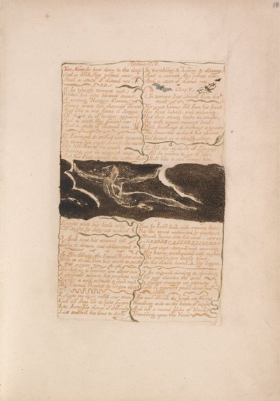 Das erste Buch von Urizen, Tafel 16, Zwei Nasenlöcher bogen sich nach unten in die Tiefe.... (Bentley 13) von William Blake