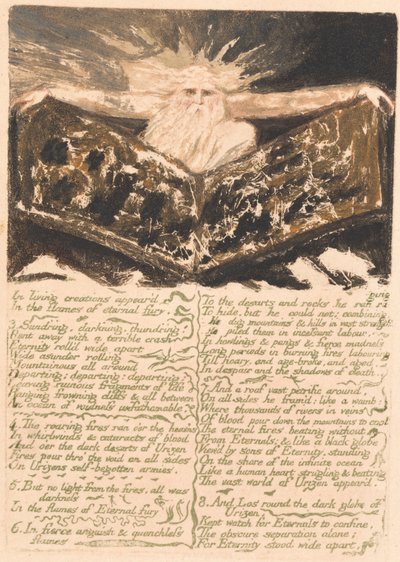 Das erste Buch Urizen, Tafel 6, In lebenden Schöpfungen erschien... (Bentley 5) von William Blake