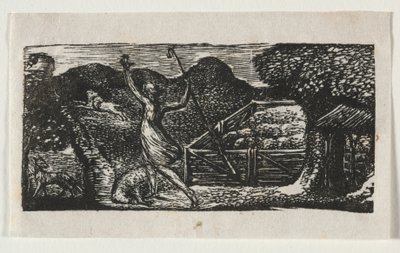 Die Hirtengedichte von Virgil, Ekloge I: Der Schäfer vertreibt einen Wolf, 1821 von William Blake