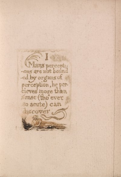 Es gibt keine natürliche Religion, Tafel 10, I Die Wahrnehmungen des Menschen sind nicht begrenzt . . . .  (Bentley b3) von William Blake