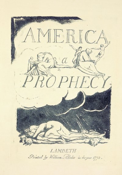 Titelseite aus "America, A Prophesy", Mitte der 1790er von William Blake