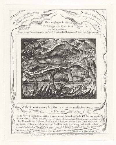 Mit Träumen auf meinem Bett erschreckst du mich und ängstigst mich mit Visionen von William Blake