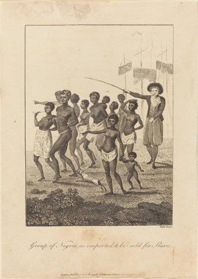 Gruppe von Schwarzen, importiert um als Sklaven verkauft zu werden von William Blake after John Gabriel Stedman