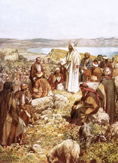 Christus predigt seinen Jüngern und anderen von William Brassey Hole