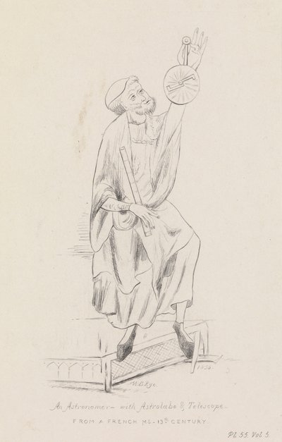 Ein Astronom mit Astrolabium und Teleskop von William Brenchley Rye