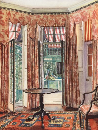 Innendekoration: Ein Londoner Zimmer in Rottönen von William Bruce Ellis Ranken