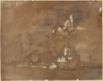 Kaub, Gutenfels, Pfalz von William Callow