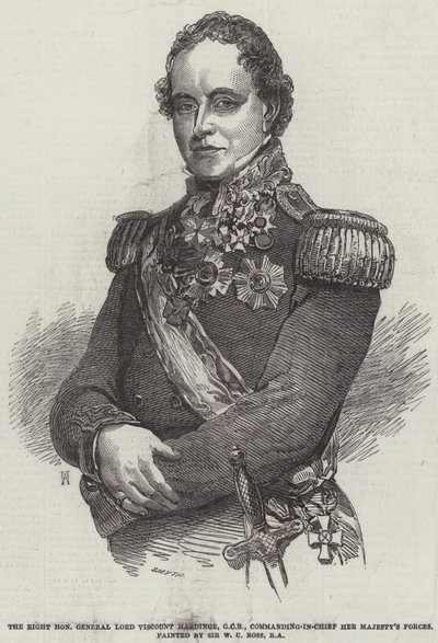 Der hoch ehrenwerte General Lord Viscount Hardinge, GCB, Oberbefehlshaber der Streitkräfte Ihrer Majestät von William Charles Ross