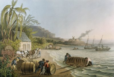 Transport und Verladung von Zuckerfässern, Platte X aus 