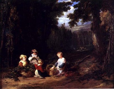 Junge Kinder beim Hopfenpflücken von William Collins