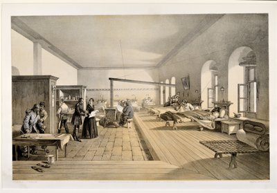 Eine Station im Krankenhaus von Scutari, graviert von E. Walker, 1856 von William Crimea Simpson