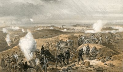 Ein heißer Tag in den Batterien von William Crimea Simpson