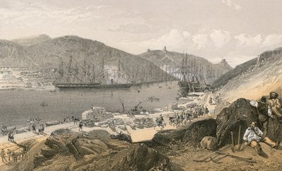 Balaklawa zeigt den Zustand der Kais und der Schiffe, Mai 1855 von William Crimea Simpson