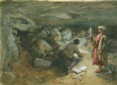 Felsgeschnittener Zisterne unter Robinsons Bogen, Jerusalem, 1871 von William Crimea Simpson