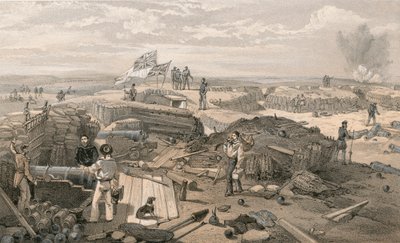 Das Innere des Redan, von seiner linken Seite in Richtung des Salientwinkels, nach Süden blickend von William Crimea Simpson