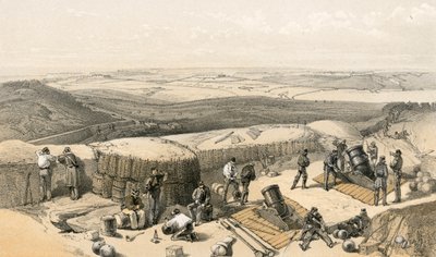 Die neuen Werke bei der Belagerung von Sewastopol beim rechten Angriff, von der Mörserbatterie rechts von Gordons Batterie von William Crimea Simpson
