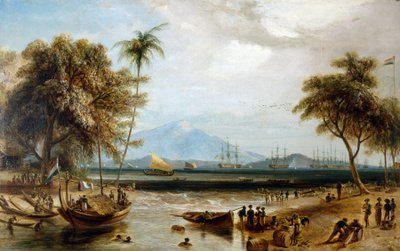 Wasserstelle am Anjer Point, auf der Insel Java (Indonesien) von William Daniell