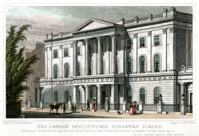 Die London Institution, Finsbury Circus, London, 1827 von William Deeble