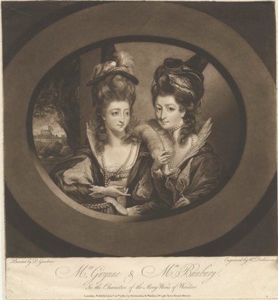 Mrs. Gwynne und Mrs. Bunbury in den Charakteren der lustigen Weiber von Windsor von William Dickinson