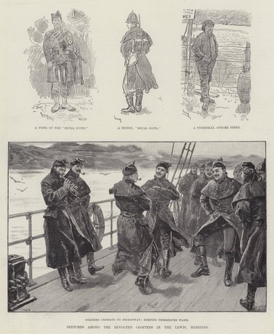Skizzen unter den revoltierten Kleinbauern auf den Lewis, Hebriden von William Douglas Almond
