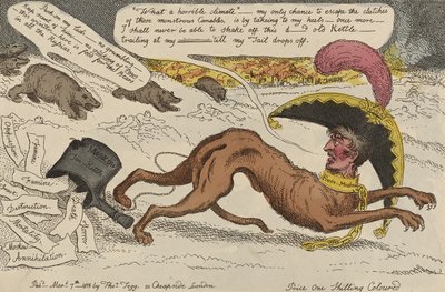 Der korsische Bluthund von den Bären Russlands bedrängt, 7. März von William Elmes
