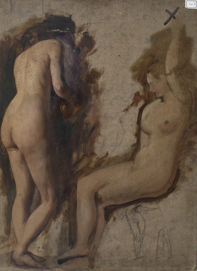 Studie für eine Figurenkomposition - Zwei weibliche Akte von William Etty