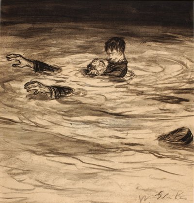 Er klettert auf Gothecores Rücken, dann schlingt er seinen rechten Arm um Gothecores Hals - die typische Garotte-Umarmung von William Glackens