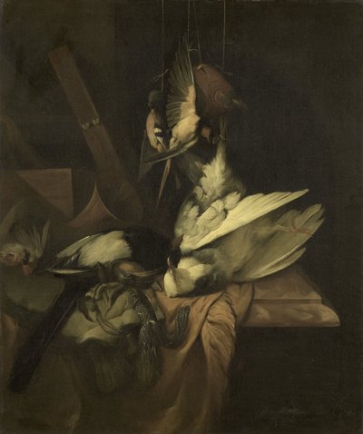 Stillleben mit Vögeln und Jagdutensilien von William Gowe Ferguson