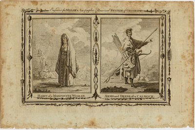 Gewohnheiten einer Moskauer Frau und Waffen und Kleidung eines Kalmücken, ca. 1730 von William Grainger