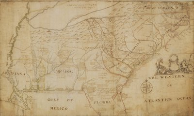 Karte des südöstlichen Teils von Nordamerika, 1721 von William Hammerton