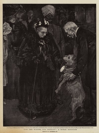 Für die Witwen und Waisen, eine königliche Spende von William Hatherell