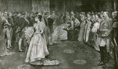 Der Empfangssalon Ihrer Majestät im Buckingham Palace, der Moment der Vorstellung von William Hatherell
