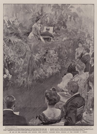 Zur Unterstützung der Soldaten- und Matrosenhilfsgesellschaft, Madame Melba singt beim Konzert in Dublin von William Hatherell