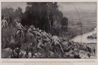 Nähern von Ladysmith, Matrosen ziehen eine große Kanone von William Hatherell