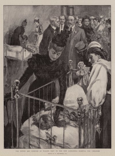 Der Besuch des Prinzen und der Prinzessin von Wales im neuen Alexandra-Kinderkrankenhaus von William Hatherell