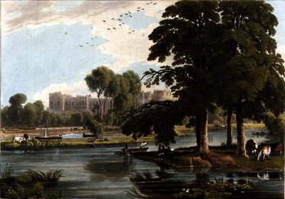 Ansicht von Windsor Castle vom Spielplatz des Eton College, graviert von Robert Havell, 1814 von William Havell