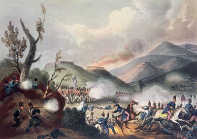 Schlacht von Busaco, 27. September 1810, graviert von Thomas Sutherland (geb. ca. 1785) von William Heath