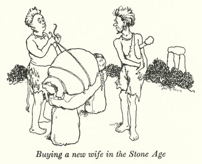 Eine neue Frau in der Steinzeit kaufen (Lithografie) von William Heath Robinson