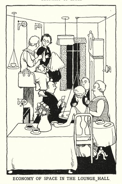 Raumökonomie in der Lounge-Halle von William Heath Robinson